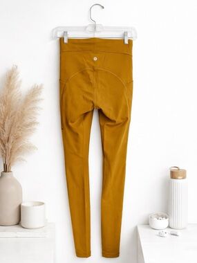(4) Lululemon • Power Thru High Rise Tight 25” Gold Spice